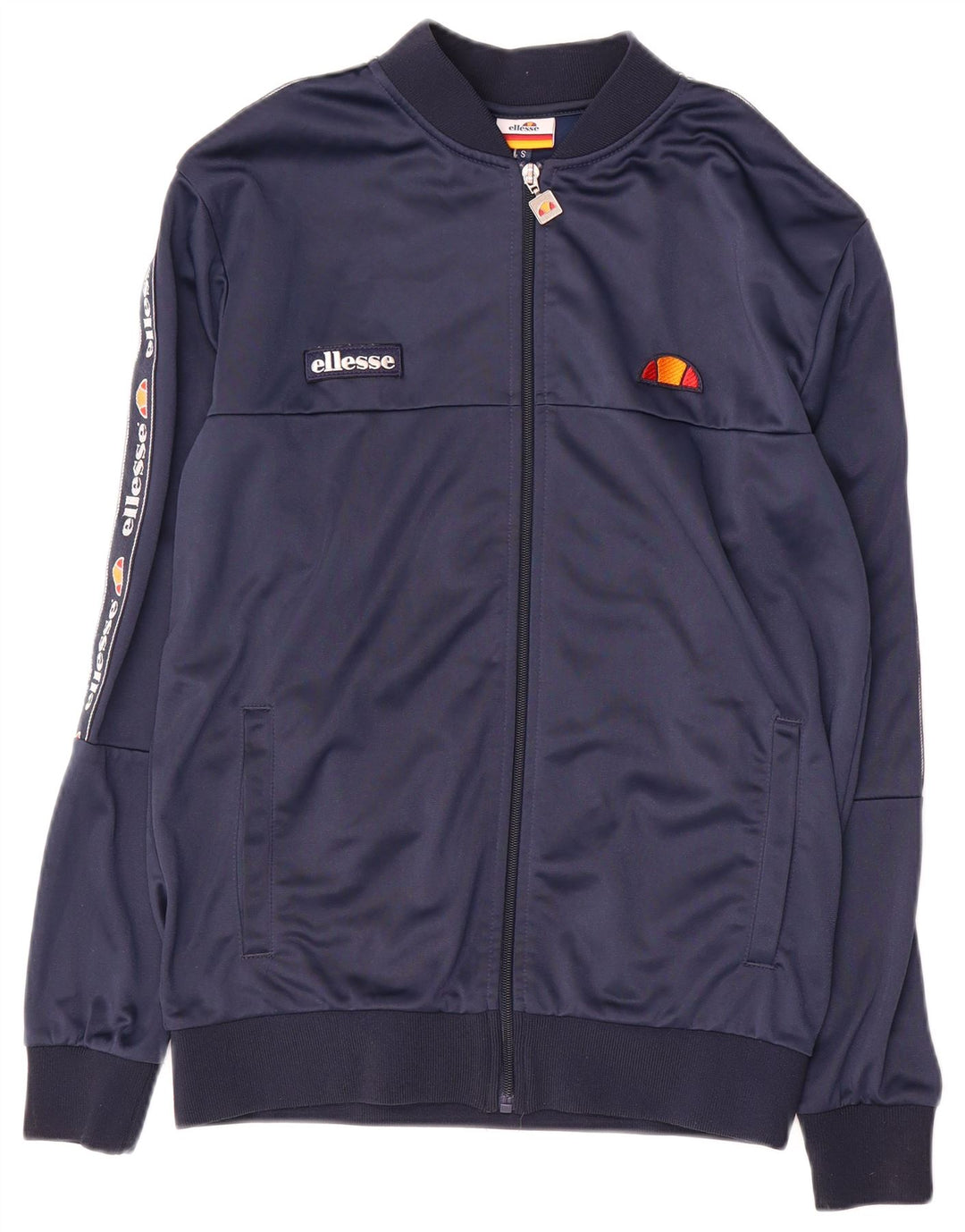 ELLESSE Giacca da tuta grafica da uomo piccola in poliestere blu navy