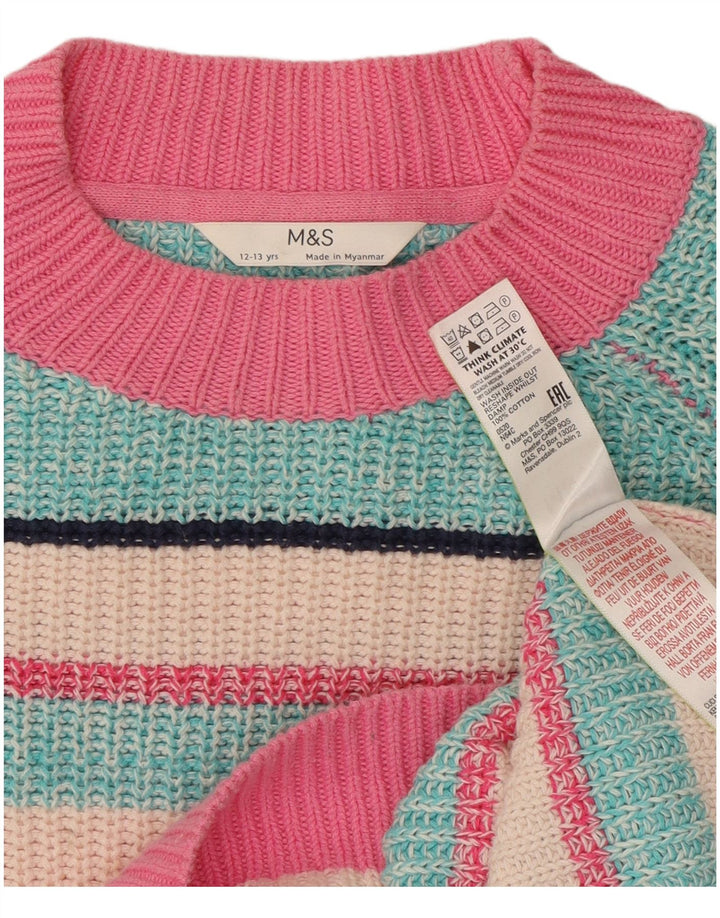 Maglione maglione girocollo per ragazze Marks & Spencer 12-13 anni multicolore