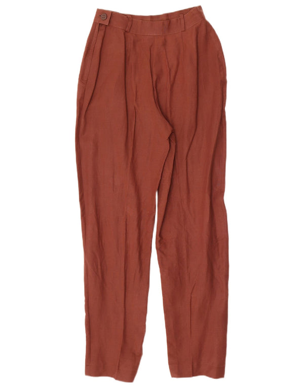 Pantaloni casual affusolati a vita alta da donna Marella UK 10 Small W24 L28 Marrone