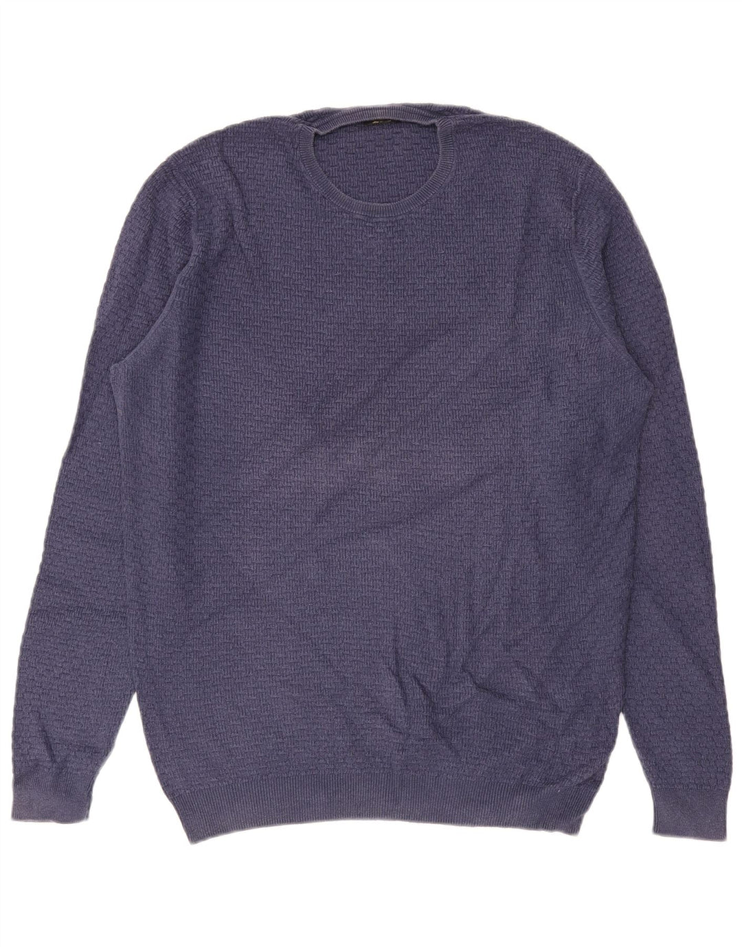 MASSIMO DUTTI Maglione maglione girocollo da uomo XL in cotone blu