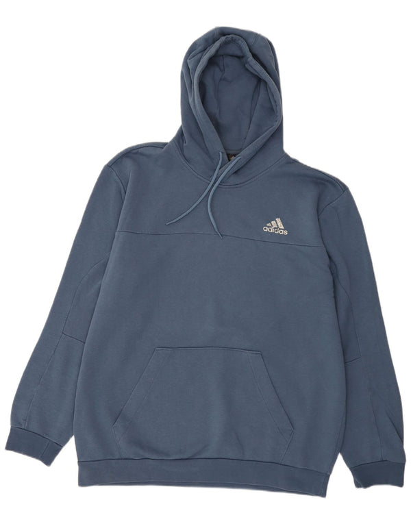 Felpa con cappuccio da uomo Adidas XL in cotone blu