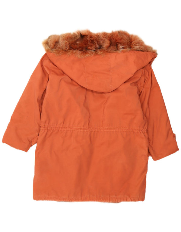 Cappotto vintage da donna, vestibilità ampia, con cappuccio, giacca a vento, taglia UK 14, grande, arancione