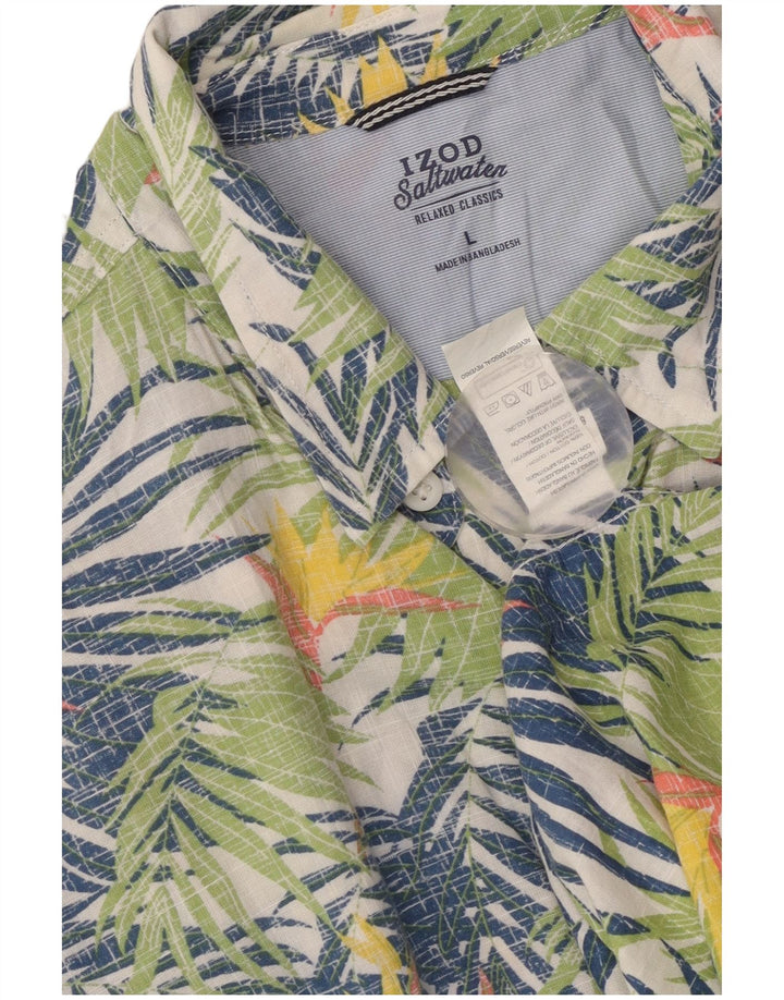 Camicia a maniche corte da uomo Izod Salt Water, grande cotone floreale multicolore