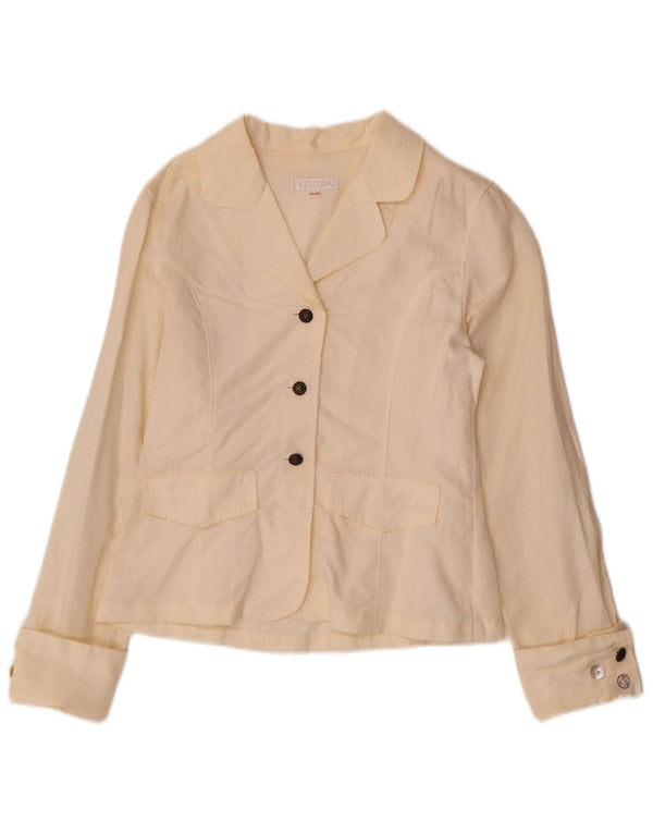 Giacca blazer a 3 bottoni Kookai per ragazze 11-12 anni in lino bianco sporco