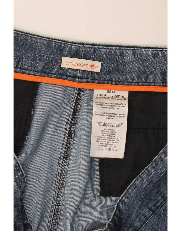 Pantaloncini di jeans da donna Dockers US 14 XL W36 cotone blu