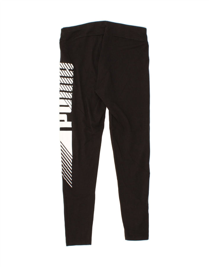 PUMA Womens Graphic Leggings UK 12 Medium  Black Cotton Vintage Puma and Second-Hand Puma from Messina Hembry 