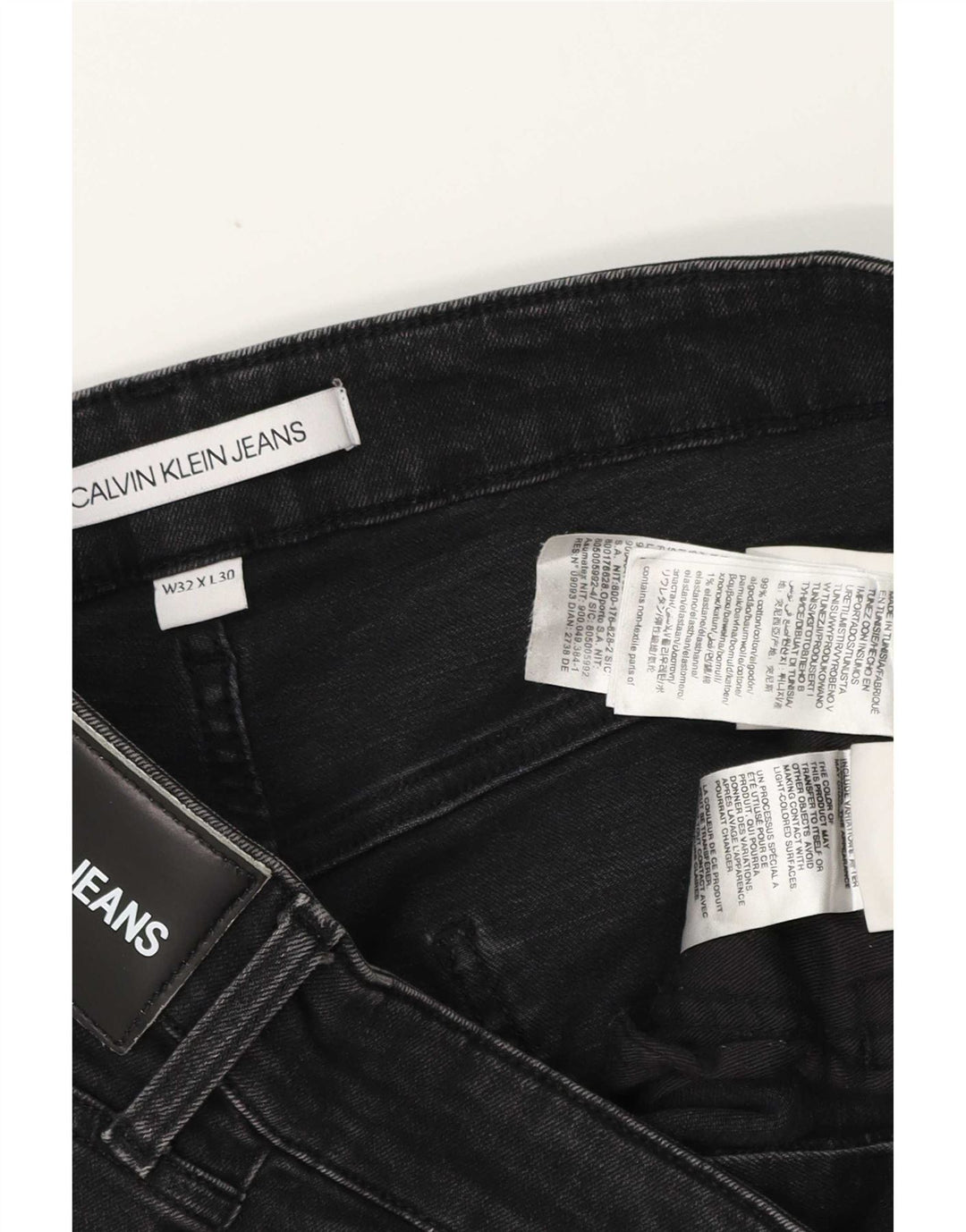 Jeans slim da uomo Calvin Klein W32 L30 cotone nero