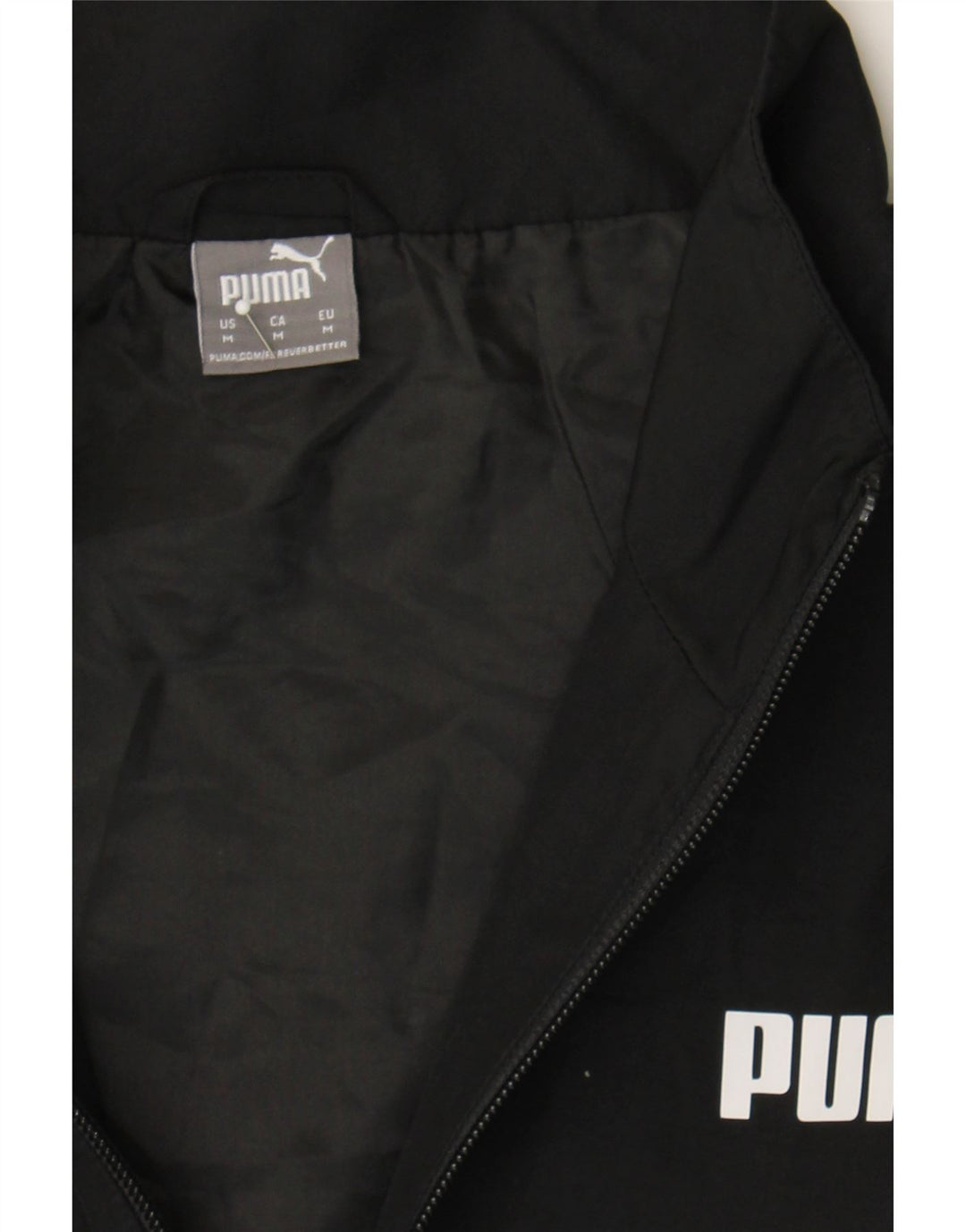 PUMA Womens Tracksuit Top Jacket UK 14 Medium Black Polyester Vintage Puma and Second-Hand Puma from Messina Hembry 