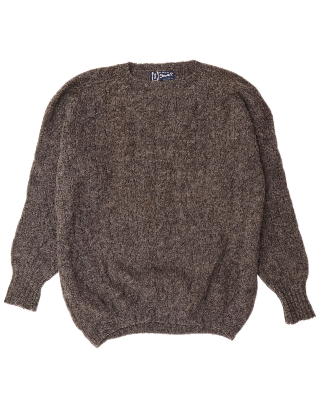 Drumohr Maglione girocollo da uomo in lana grigia XL