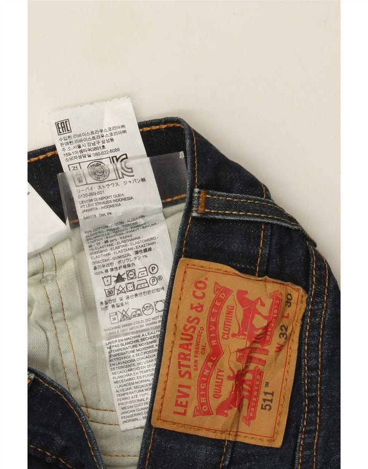 Levi's Uomo 511 Slim Jeans W32 L30 Blu Navy Cotone