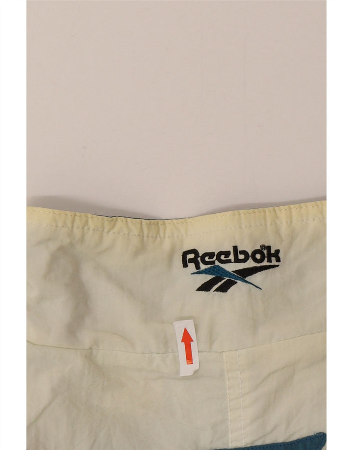 Giacca da tuta da uomo Reebok Large bianca in poliammide color block