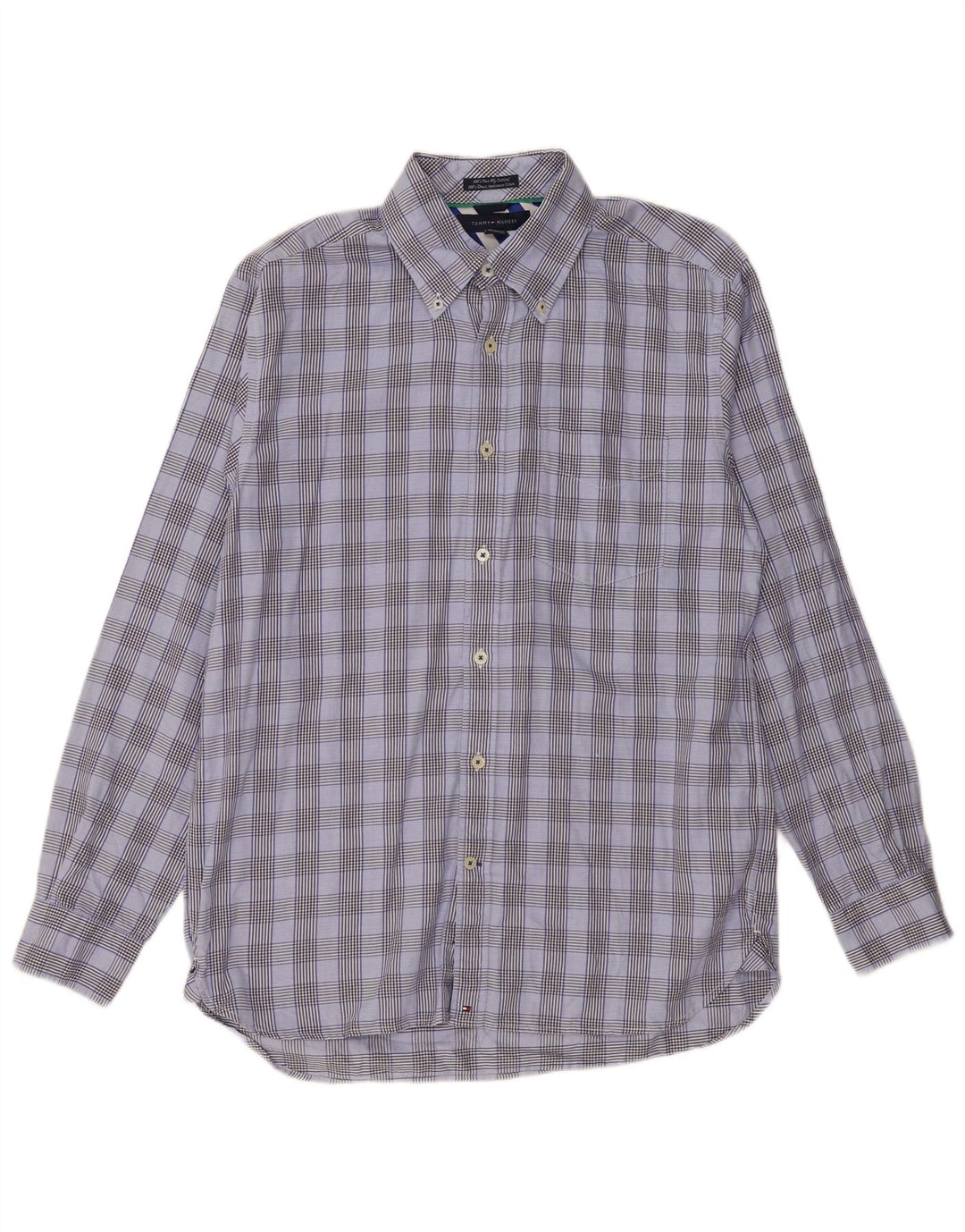 TOMMY HILFIGER Camicia da uomo in cotone a quadri blu medio