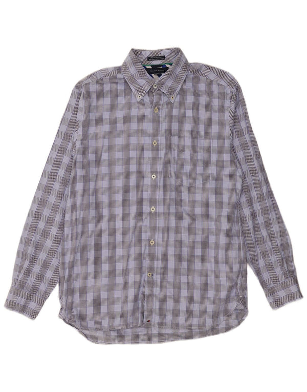 TOMMY HILFIGER Camicia da uomo in cotone a quadri blu medio