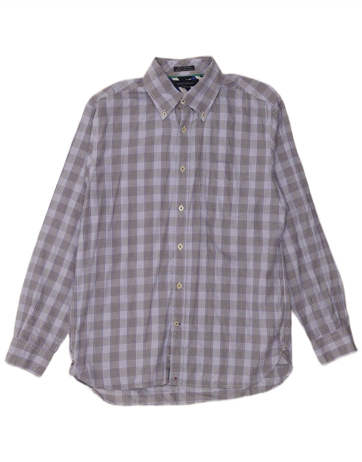 TOMMY HILFIGER Camicia da uomo in cotone a quadri blu medio