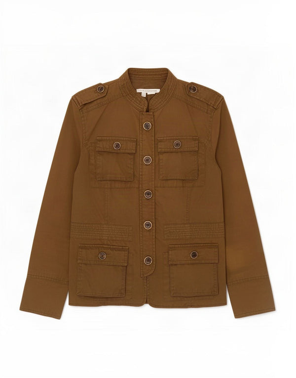 Giacca militare da donna Zara UK 10 piccola in cotone kaki