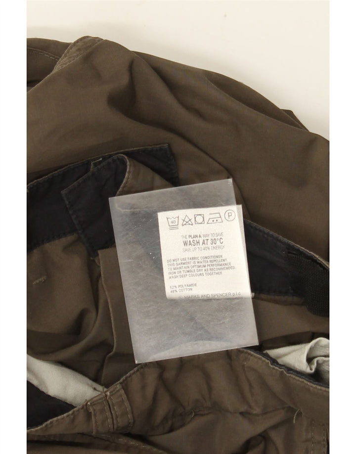 MARKS & SPENCER Pantaloni cargo dritti da uomo W40 L31 Verde Poliammide