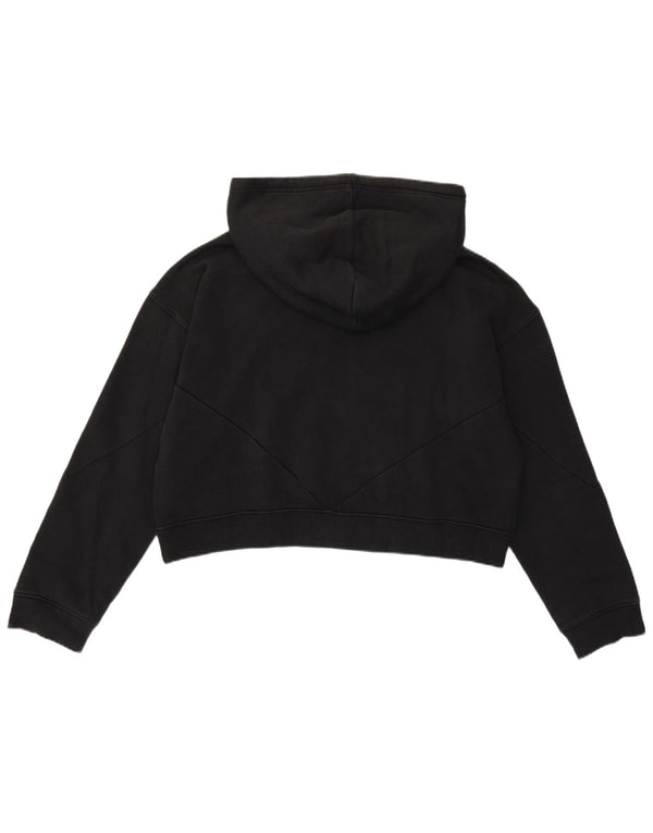 Maglione con cappuccio grafico da donna Adidas Crop Graphic UK 12 cotone medio nero