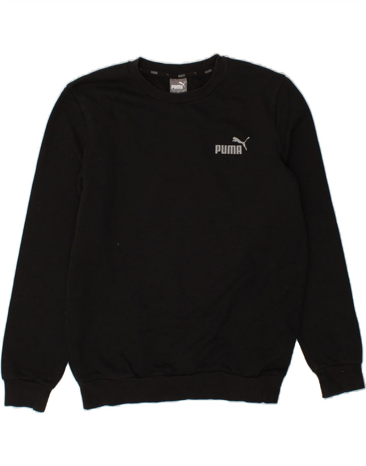 PUMA Mens Graphic Sweatshirt Jumper Small Black Cotton Vintage Puma and Second-Hand Puma from Messina Hembry 