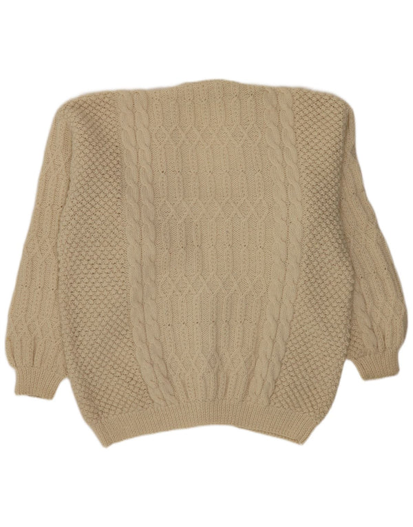 Maglione cardigan da uomo vintage XL bianco sporco