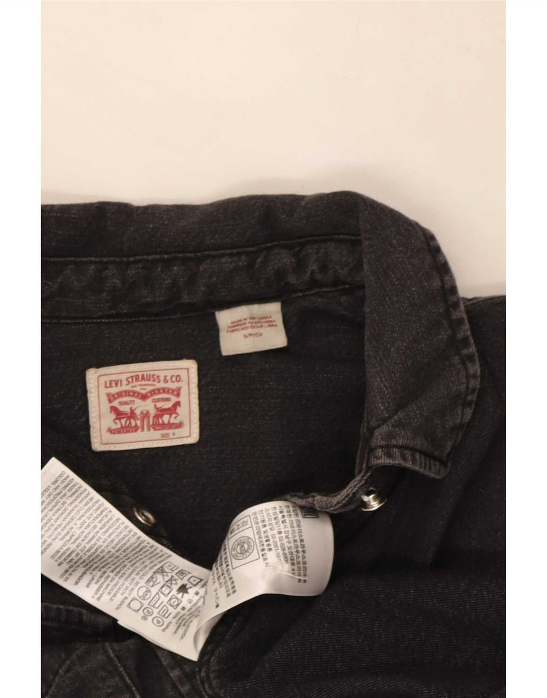 Camicia di jeans da donna Levi's UK 10 piccola in cotone nero
