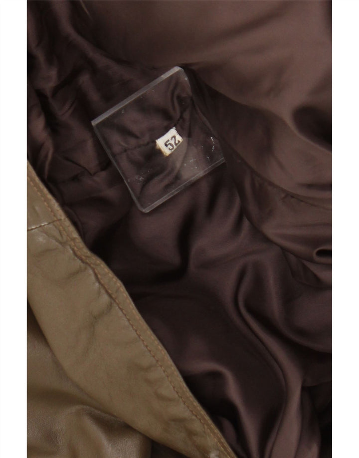 Giacca in pelle vintage da uomo IT 52 XL Cachi
