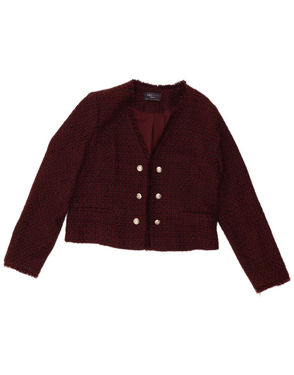 Giacca Bolero da donna Marks & Spencer Straight Fit UK 10 piccola Borgogna