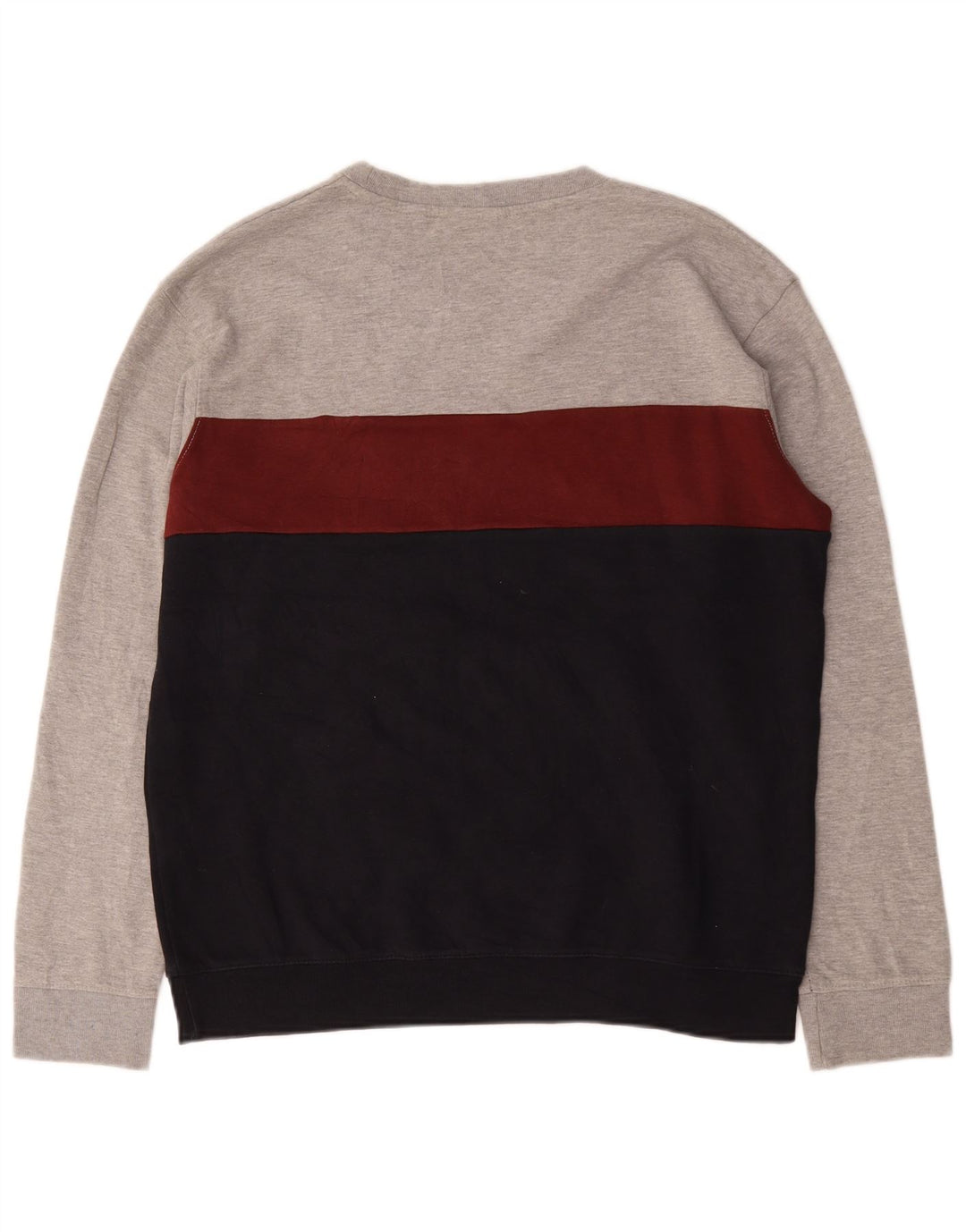 Maglione maglione girocollo da uomo Zara XL in cotone color block multicolore