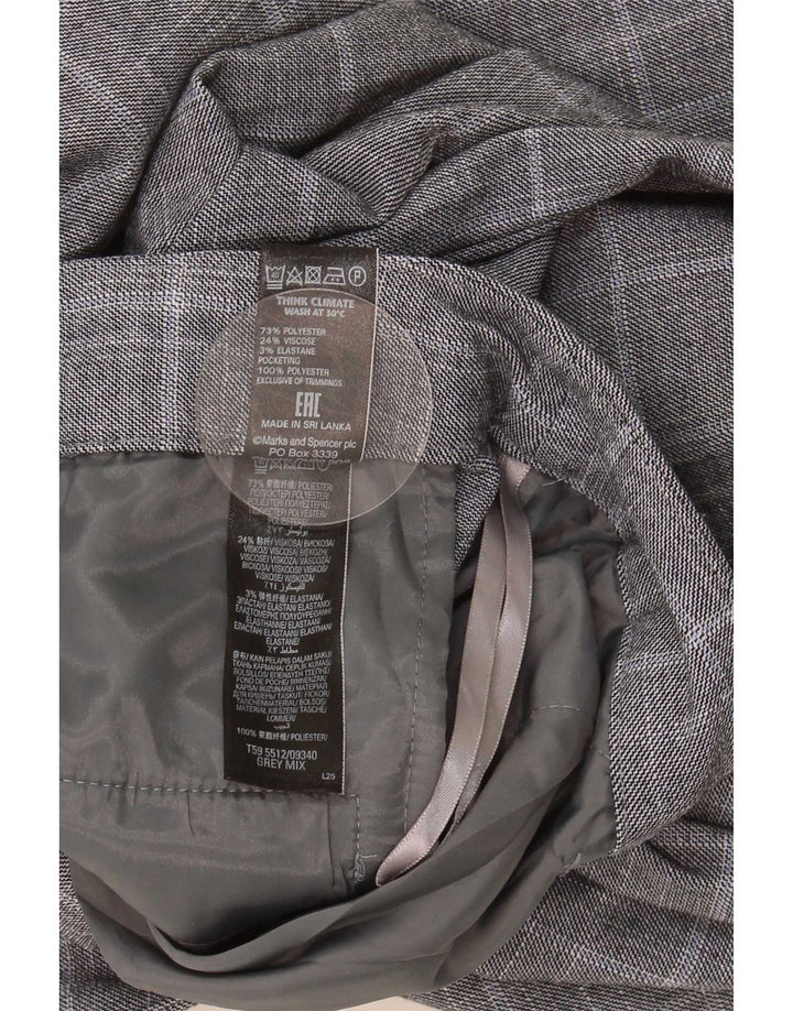 Pantaloni corti da uomo Marks & Spencer UK 14 Large W34 L26 Pied de poule grigio