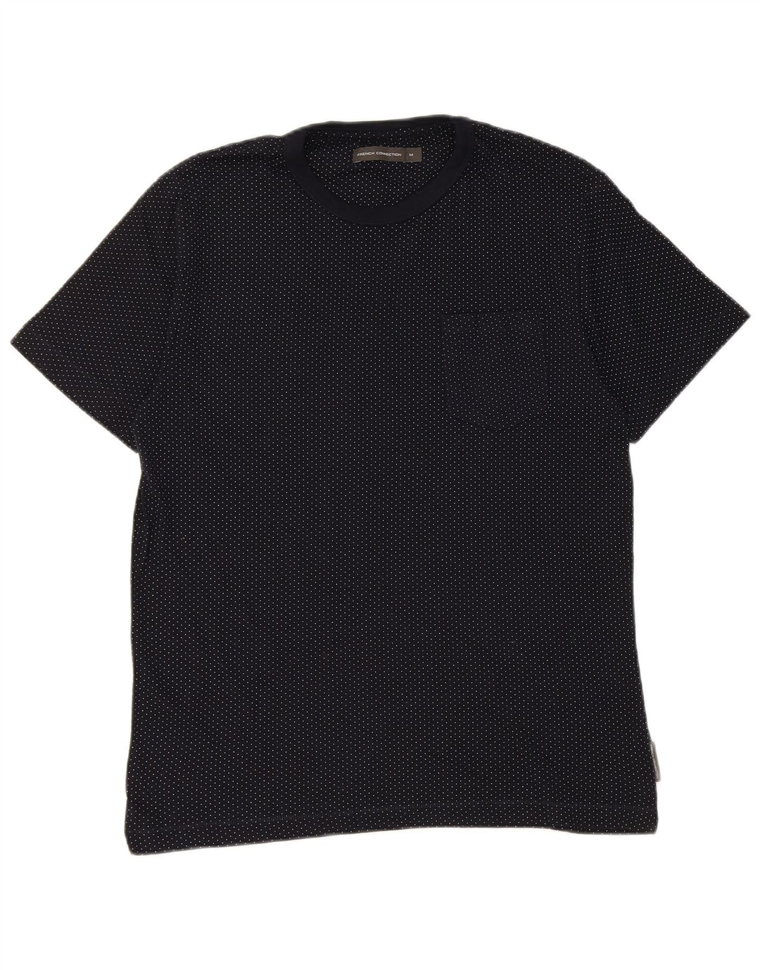 T-shirt da uomo French Connection Top in cotone maculato blu navy medio