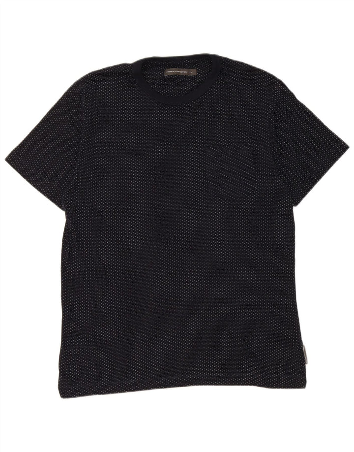 T-shirt da uomo French Connection Top in cotone maculato blu navy medio