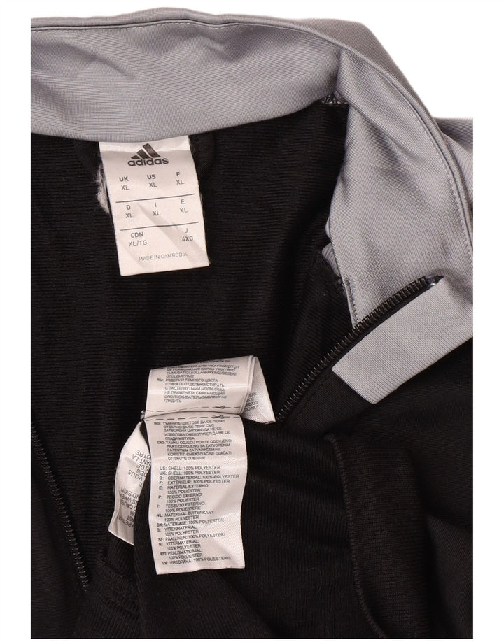 Giacca da tuta da uomo Adidas XL in poliestere color block nero