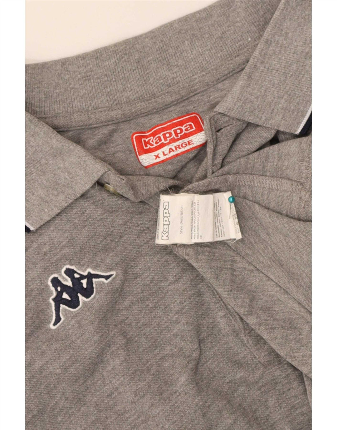 Polo Kappa Uomo XL Cotone Rigato Grigio