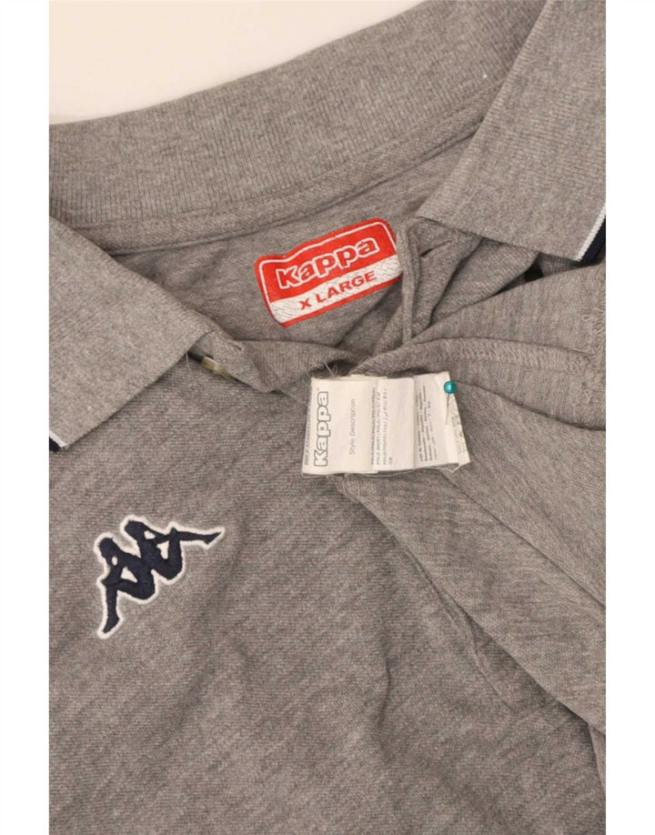 Polo Kappa Uomo XL Cotone Rigato Grigio