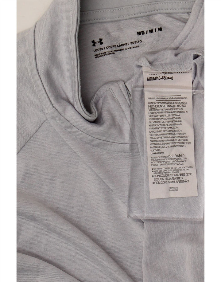 Maglia da ginnastica Under Armour da uomo con zip e collo in poliestere grigio medio
