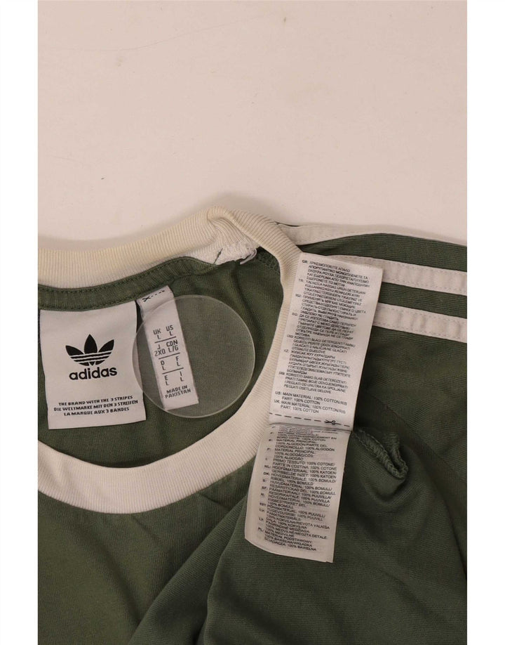 Maglietta Adidas da uomo Top Large in cotone verde