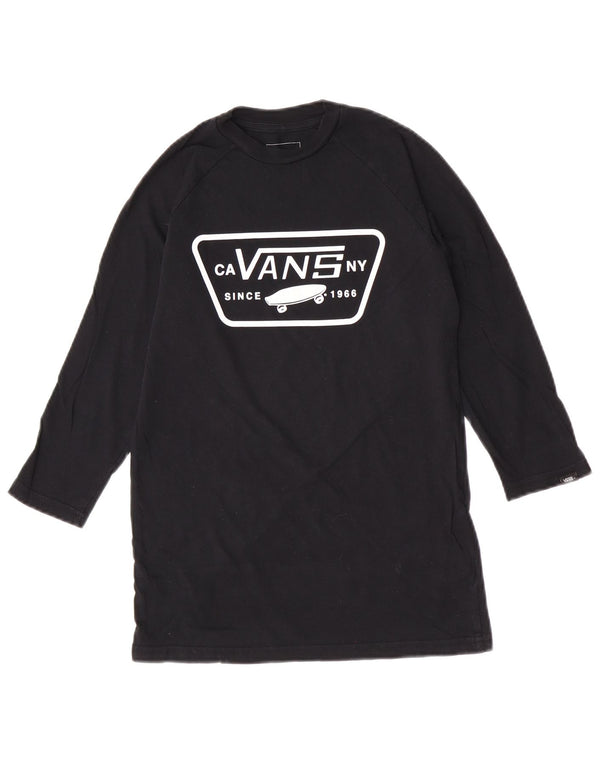 Vans Boys Custom Fit Graphic Top Long Sleeve 12-13 Years large Black Cotton