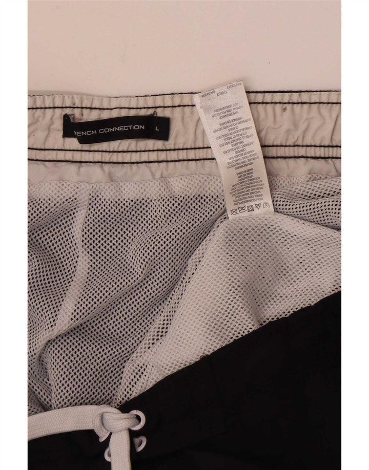 Pantaloncini da bagno da uomo French Connection grandi in poliammide color block nero