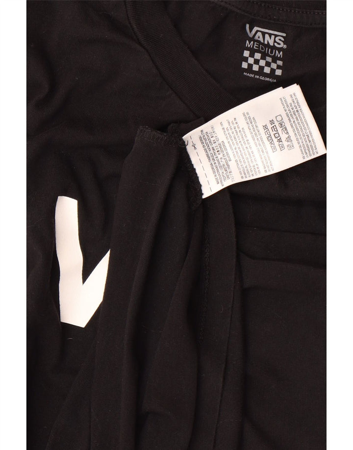 VANS Womens Graphic T-Shirt Top UK 12 Medium Black Cotton