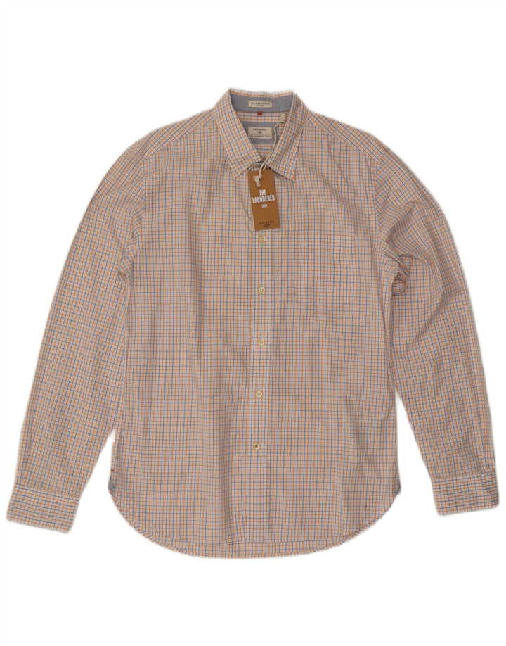 Camicia aderente da uomo Dockers in cotone a quadri bianco medio