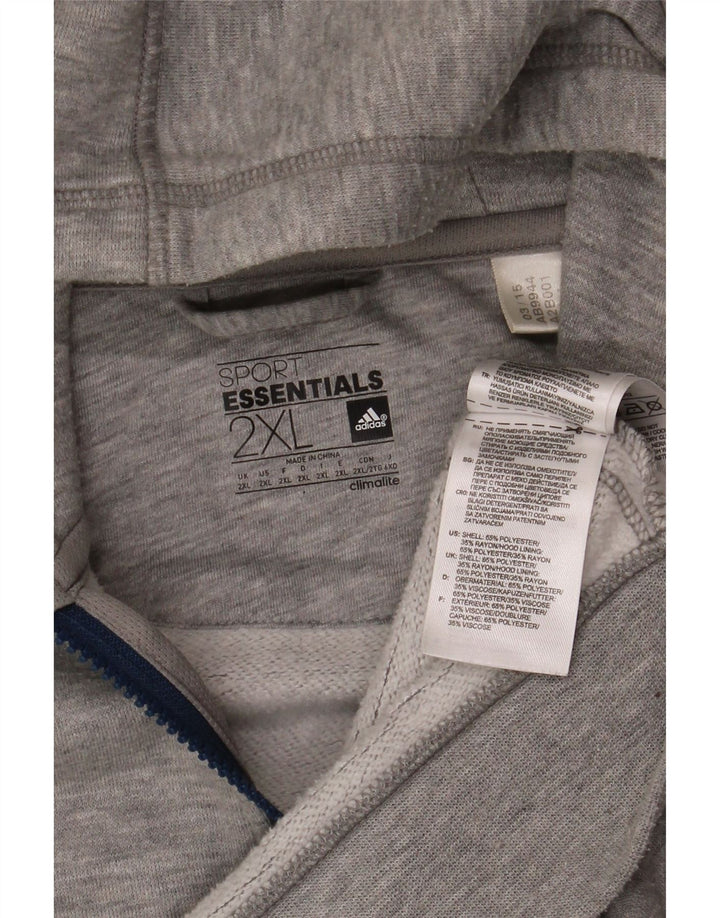 Maglione con cappuccio e zip da uomo Adidas 2XL grigio poliestere