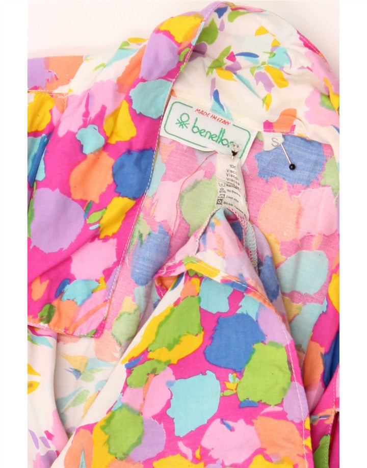 Camicetta da donna con motivo astratto Benetton UK 10 piccola multicolore