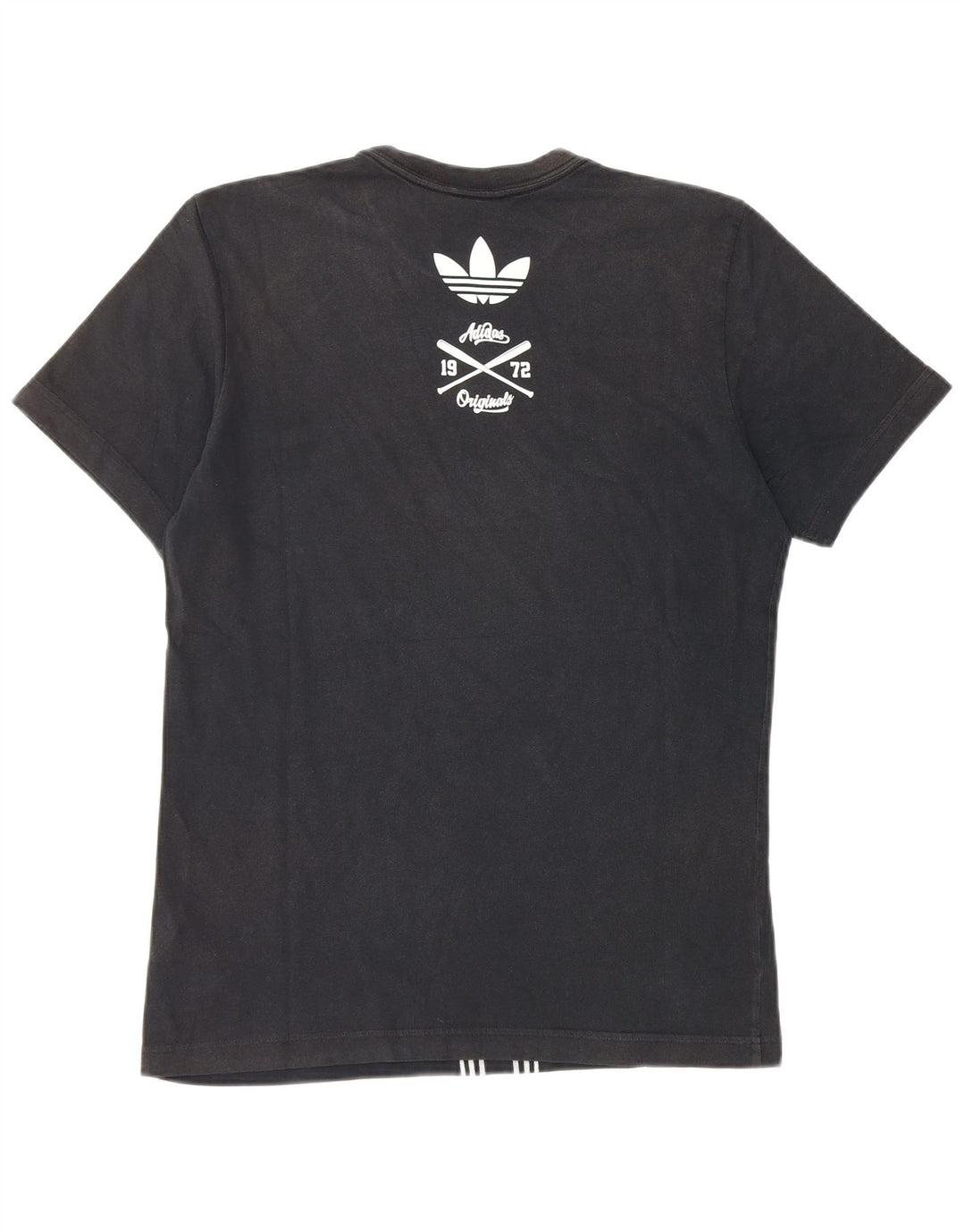 T-shirt grafica da uomo Adidas Top piccola in cotone nero
