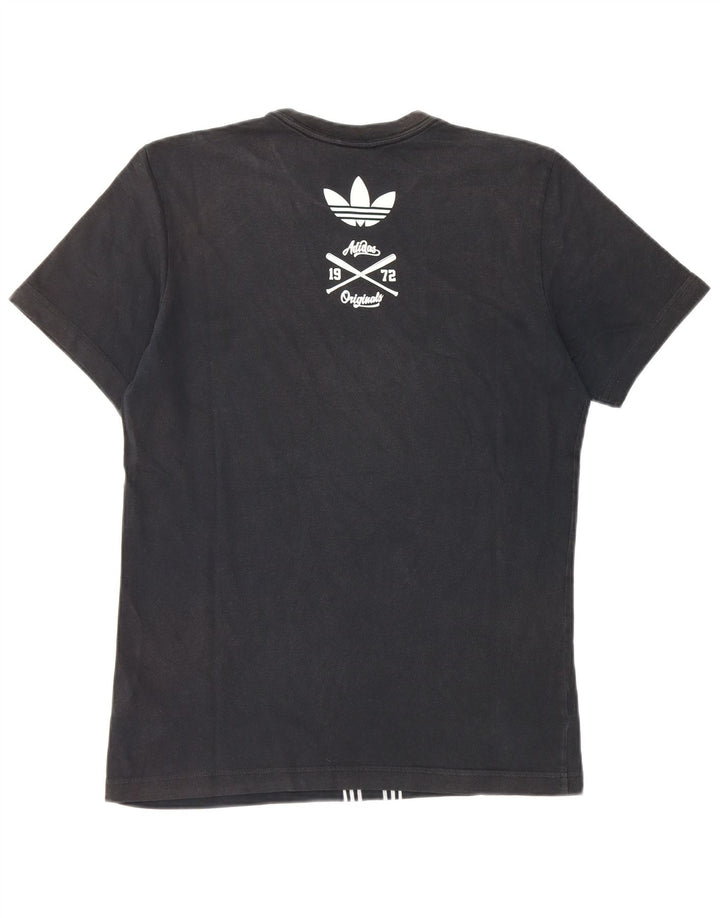 T-shirt grafica da uomo Adidas Top piccola in cotone nero