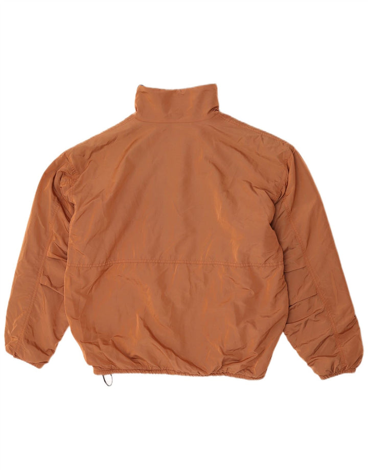Giacca reversibile in pile oversize vintage da uomo piccola in poliammide marrone