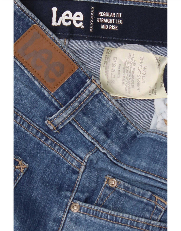 Jeans dritti Lee da donna a vita media, vestibilità regolare, W29 L33, cotone blu