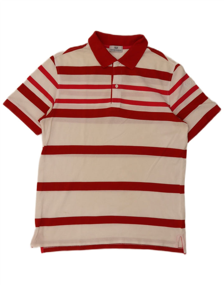 Polo Uomo Sergio Tacchini Maglia Grande in Cotone a Righe Rosse
