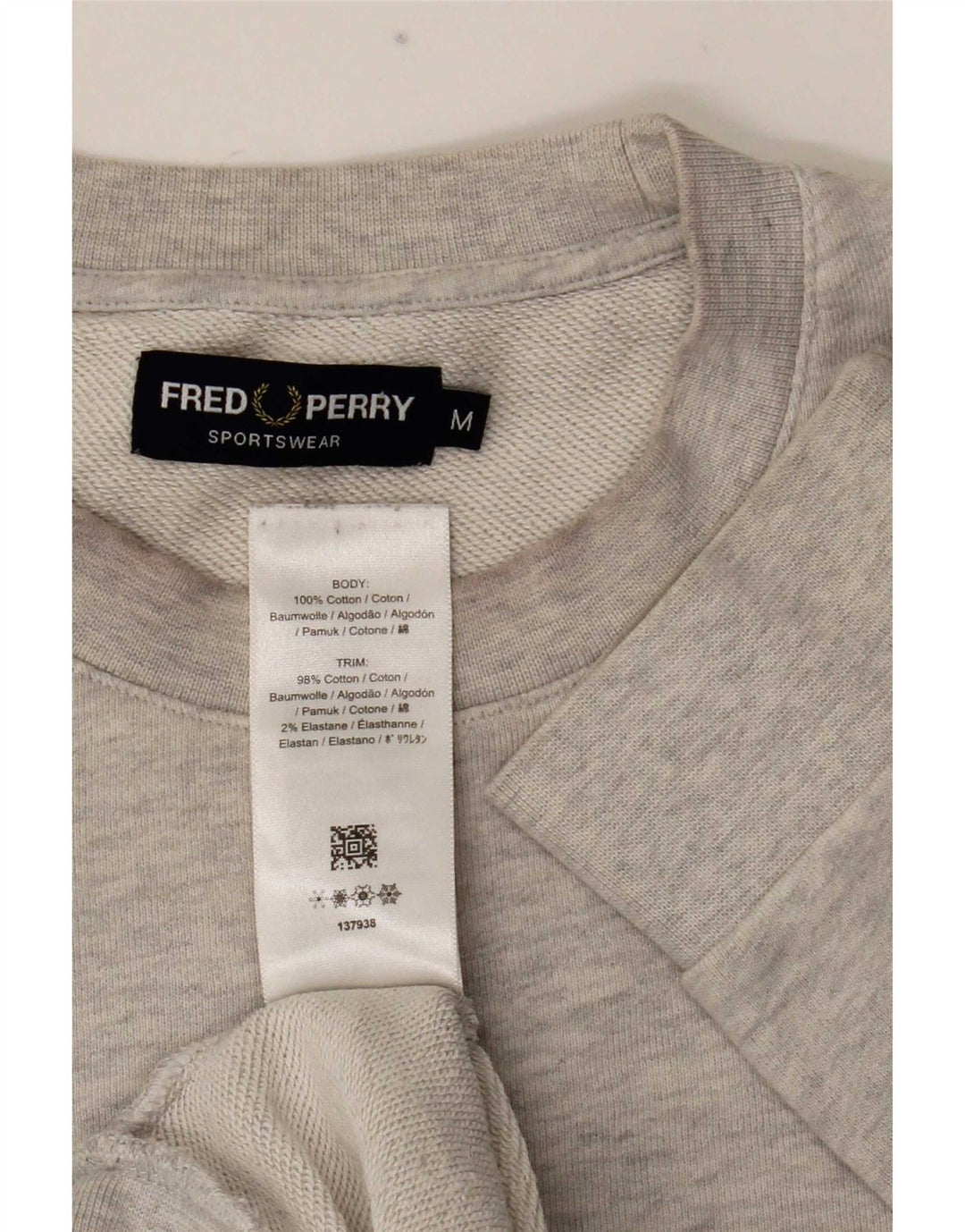 Felpa grafica da uomo Fred Perry in cotone grigio medio