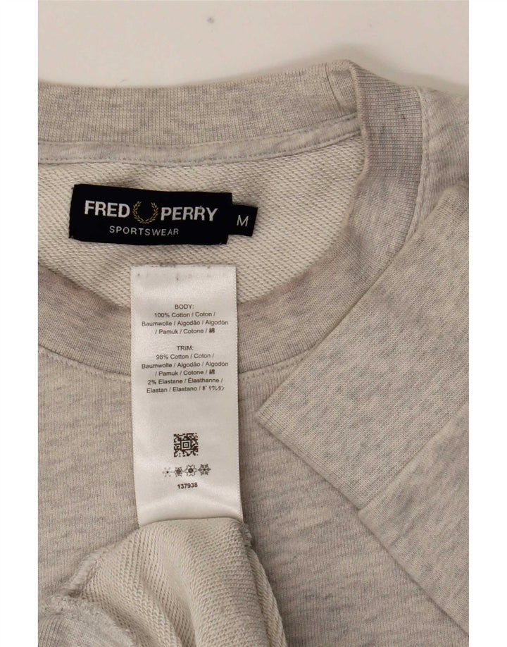 Felpa grafica da uomo Fred Perry in cotone grigio medio