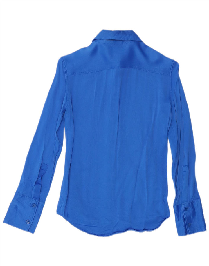 Camicia Zara Donna UK 6 XS Blu Viscosa
