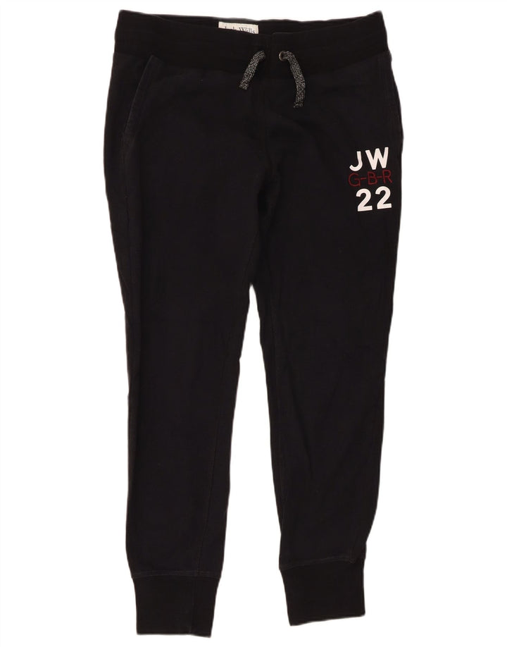 JACK WILLS Pantaloni da tuta con grafica da donna Joggers UK 12 Medio Nero